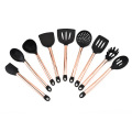 Gold Plating Handle Silicone Kitchen Utensils Cooking Set Suppliers